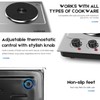 CUSIMAX 1800W Double Hot Plate, Stainless Steel Silver Countertop Burner
