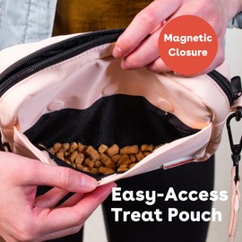 Pupford Carry Bag and Training Treat Pouch, Zipper Closure, Magnetic Treat Pouch (Brown)