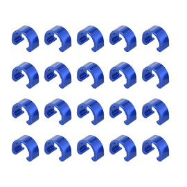 X AUTOHAUX 20pcs Bike Brake Cable Clip C Style Clamp Aluminium Alloy Blue for Mountain Bike Road Bicycle