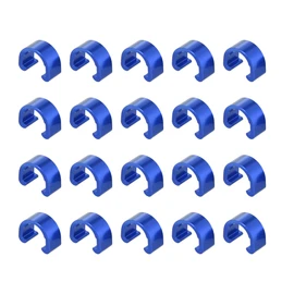X AUTOHAUX 20pcs Bike Brake Cable Clip C Style Clamp Aluminium Alloy Blue for Mountain Bike Road Bicycle