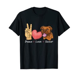 Peace Love Boxer - Dog Owner Puppy Trainer Animal Whisperer T-Shirt for Men Women Kids
