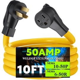 Tellegloww 10FT NEMA 10-50P to 6-50R Welder Adapter Cord, 50 Amp 3 Prong 10-50P Male to 6-50R Female Adapter Stove to Welder Extension Cord for Welding Machine Plasma Cutter, STW 8 AWG/3C, ETL Listed