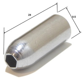 Guitar truss rod nut 10-32 thread 9.5mm diameter 24mm long Bullet head