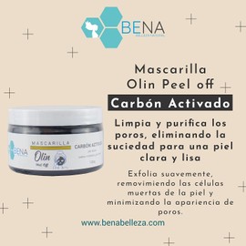 Mascarilla Facial Peel Off Carbón Activado y Extracto de Avena Exfolia Limpia Purifica con Glicerina Bena
