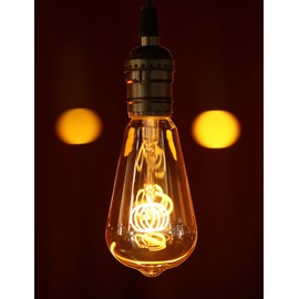 TORCHSTAR LED Vintage Edison Bulbs 4.5W, ST64 LED Light Bulb Dimmable, Amber, E26 Base, Antique Squirrel Cage Bulbs, Decorative Light Bulbs for Pendant Light, Floor Lamps, 2000K Soft Warm, Pack of 6