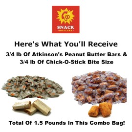 Snack Hotline Atkinsons 1.5 Lb Combo Bag Chick-O-Stick Nuggets and Peanut Butter Bars - 50/50