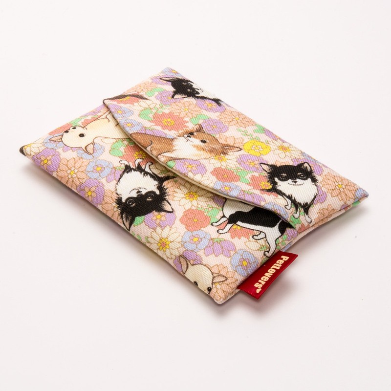 ペットラバーズ Fabric ポケット ティシュポーチ ケース TK-123P チワワ Chihuahua 小花