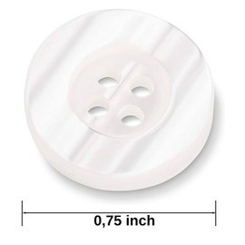 Lab Coat Buttons Clear 0.75in 4-Hole Sewing Buttons Color Clear 30L Pack of 12