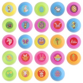 Xmart 24 Stück Osterei Kinderstempel Plastik Mini Stempel Kinder Set Mehrfarbige Niedliche Stempelset Osterhasen Eier für Ostergeschenke Kinder Osternkorb Stuffers Füllstoffe Ostern Partyzubehör
