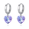 Crystal Heart Earrings for Women 925 Sterling Silver Crystal Drop