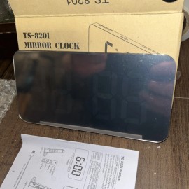 Unbranded Digital Alarm Clock 6.5" Large LED Mirror Display Dual USB Charger Port Clocks