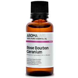 BIO - Rose Bourbon Geranium Essential Oil - 30mL - 100% Pure, Natural, Chemotyped and AB Certified - AROMA LABS (French Brand)