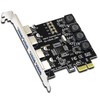 GLOTRENDS U3044 4-Port USB 3.0 PCIe Expansion Board, Compatible with