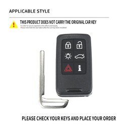 Ysbxitu Key Fob Cover with Keychain 6 Buttons Fit for S60 S80 S90 V60 V70 V90 VC70 XC40 XC60 XC70 XC90 Zinc Alloy Remote Keyless Key Case Key Sleeve Key Fob Case Protection Shell-A Brown