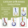 Ninja Slackline Accessories – Multicolor Gymnastic Rings Set of 2