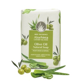 Aloe Excellence - Natural Glycerin Soap from Aloe Vera with Olive Oil | No Harmful Ingredients | Repairing and Moisturising | Provides Smoothness | In Piece Shape, 100 g