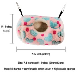 Litewoo Sugar Glider Sleeping Pouch Small Animal Hammock, Hanging Bed Warm Cotton Nest for Rat Hamster Gerbil Sugar Glider Chinchilla Squirrel Guinea Pig (Coffee)
