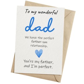 TRIDECOR Fathers Day Card From Son - to my wonderful dad Card - Folded 5"x7" Card with Envelope - Blank Inside - Happy Sweet Romance Card on Birthday, Valentines, Anniversary, Christmas to Dad