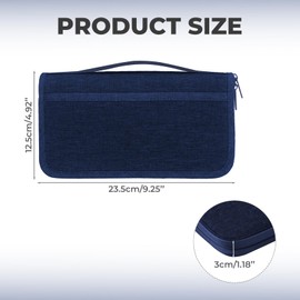 Family Passport Holder Travel Wallet, Portable Travel Document Holder, Women's & Men's Wallets, Card Cases & Money Organisers, Suitable for ID Cards, Credit Cards, Airline Tickets, and Cash, Navy Blue