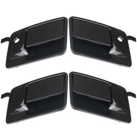 TQPONLY Black Paintable Exterior Door Handle | Compatible with Ford F250 F350 Super Duty F450 F550 F650 F750 Excursion | Front and Rear Outside Handle Outer Door Parts