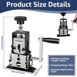 Wire Stripper Machine, 0.06''-0.98'' Manual or Drill Powered Wire Stripping Machine with Hand Crank or Drill Powered Copper Wire Peeler Machine Aluminum Frame Wire Peeler for Scrap Copper Recycling