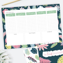 A4 Desk Planner, 53 Thick Pages, Undated, Weekday Planner, Organiser, To Do List, Notepad for School, Home, Work, Office, Acedemic, Events - Be-Leaf in Yourself