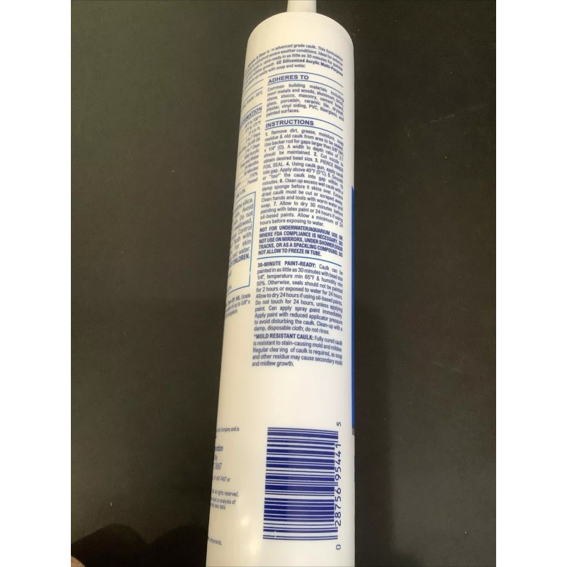 GE silicone Multipurpose siliconzied Acrylic. 12pk White paintable