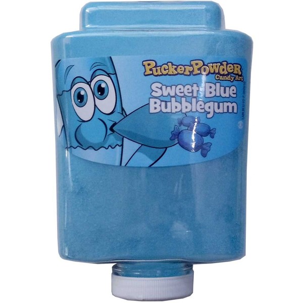 Sweet Blue Bubblegum Candy Pucker Powder Candy Art Bottle - Regular Size(9.5 Oz)