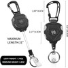 Xkey 2 Pack Retractable Keychain Heavy Duty Carabiner Badge Holder,