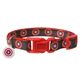 Spoilt Rotten Pets Captain Cat Superhero Collar & Matching Do Not Feed Microchip Tag UK Made Bell & Safety Buckle