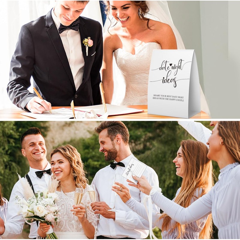 Date Night Ideas for Bridal Shower (One Sign with 50