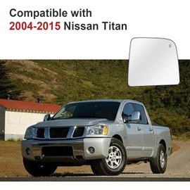 Right Passenger Side Mirror Glass Replacement For Nissan Titan 2004-2015 - Power Heated, with Backing Plate
