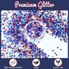Allstarry Nail Glitter 4Pcs Holographic America's Patriotic Nail Art Glitter