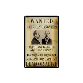 Tin Sign 20 x 30 cm – Made in Germany – Saying wanted Alphonse Gabriel American Metal Decorative Tin Sign