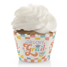 Big Dot of Happiness Groovy Grad - Hippie Graduation Party Decorations - Party Cupcake Wrappers - Set of 12