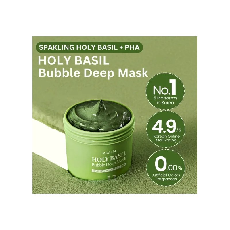P.calm Holy Basil Bubble Deep Mask 90g Tipo De Piel