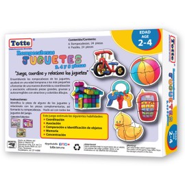 Totte 6 Rompecabezas en 1 | 3, 4 y 5 Piezas Progresivo | Edad 2 a 4 Años | Piezas Grandes, Gruesas y Durables | Diseñado para Uso Infantil (Juguetes)