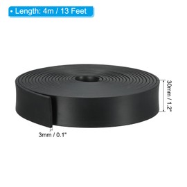 PATIKIL Adhesive Rubber Strips, 1/8" Thick x 1.2" Wide x 13' Long Self Stick Neoprene Rubber Sheets Solid Rubber Rolls for DIY Gasket Flooring Weather Stripping