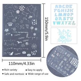 SUNNYCLUE 10 Pcs Resin Sheet Resin Sheet Illustration Sheet Set Enclosed Sheet Resin Sticker Enclosed Sticker Hologram Resin Illustration Sheet Transparent Sheet Resin Seal Japanese Pattern Resin Sealing Sheet Japanese Style Shadow Painting Resin Enclose