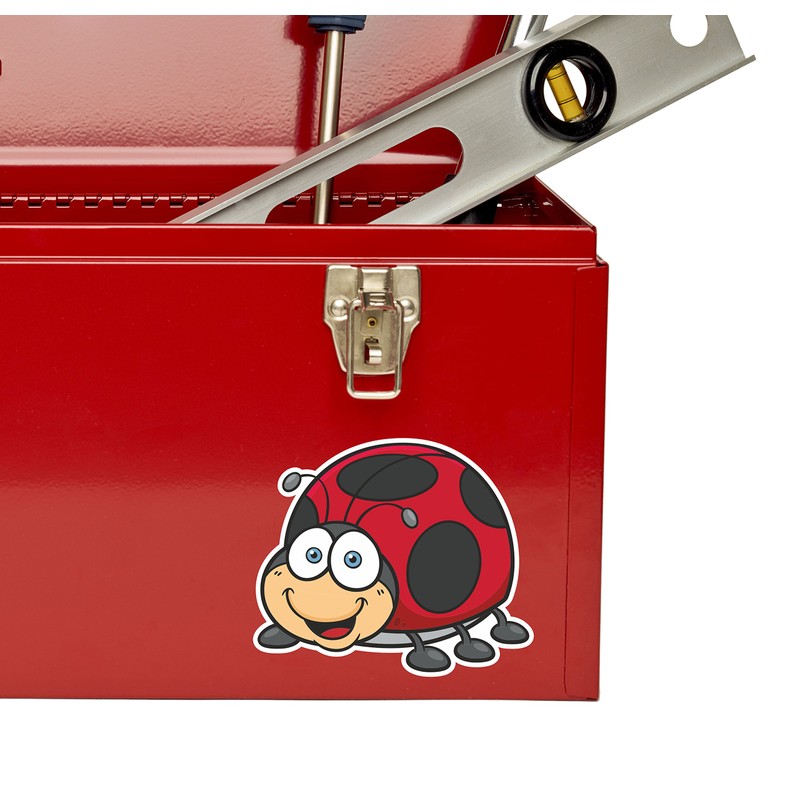 2 x 10cm Ladybird Ladybug Vinyl Sticker Bike Laptop Car