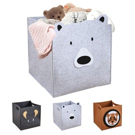 JYJLLM Storage Baskets Storage Boxes,35x35 Toy Storage,clothes storage，fabric storage box，toy basket,Can be used as Washing Basket,Dog Toy Basket,Clothes Basket，Shelves, Toys, Clothes (White Bear)