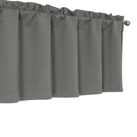 WelvetBLK - Cenefas de color gris claro para ventanas de 1 pieza, suave y sólido aislamiento térmico, cortinas pequeñas para ventana de cocina para baño, sótano, cafetería, bolsillo para barra, gris