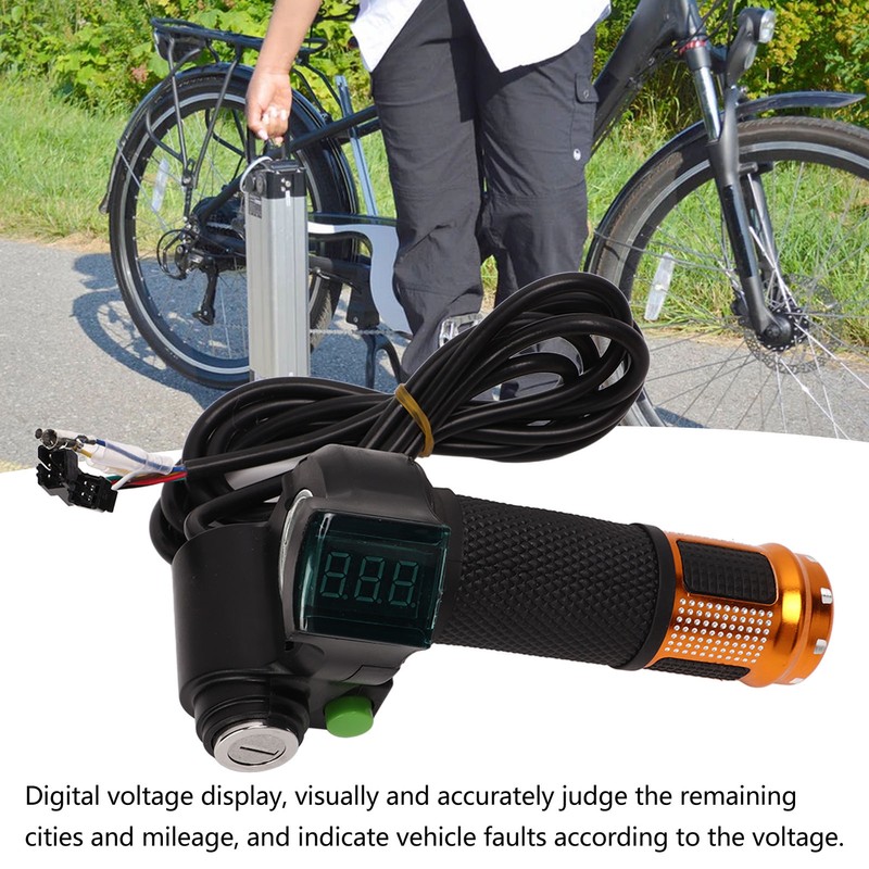One Pair Electric Bike Throttle Handlebar with Red Screen Lock