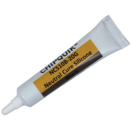 Chip Quik NCS10B-20G Neutral Cure Silicone Adhesive Sealant 20g (0.7oz) Squeeze Tube (Black) for Precision Dispensing