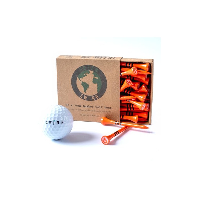 Green Swing Bamboo Golf Tees 70mm | Strong Sustainable Biodegradable