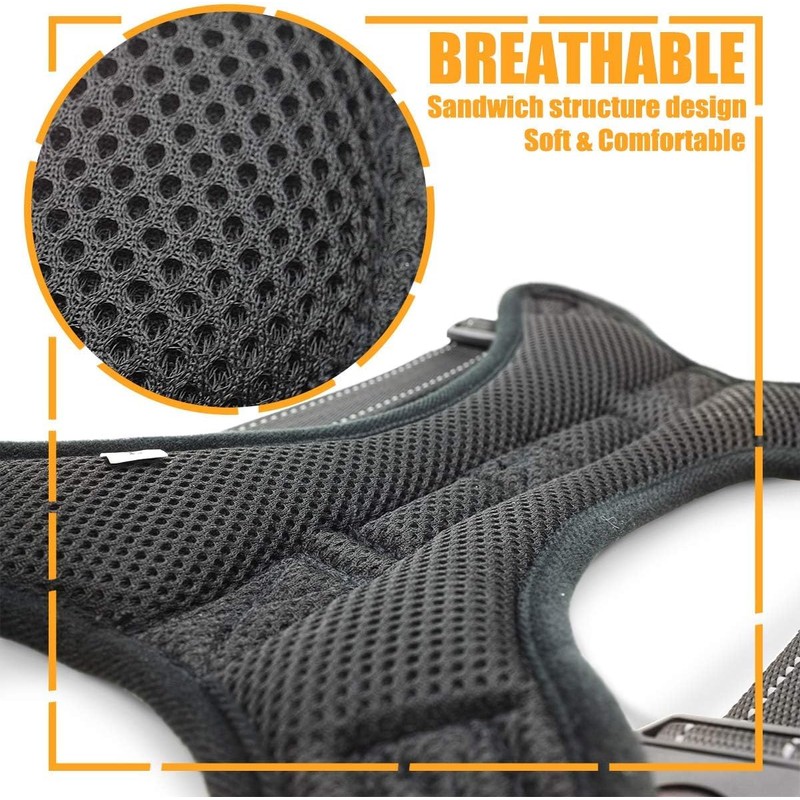 Musonic No Pull Dog Harness, Breathable Adjustable Comfort, Free Leash