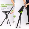 Portable Walking Stick with Cushion, Adjustable Height Cane with Seat,