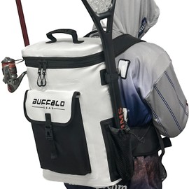 Buffalo Gear Fish Cooler Backpack 20L 22Qt Insulated Fishing Cooler Bag with Drain Plug Waterproof Kill Backpack
