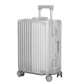 Sindermore 20-inch All-Aluminum Suitcase: Carry-on Silver - Crush-Resistant & Burst-Proof & Water Resistant - TSA Lock Spinner - Short International travel - Men Women