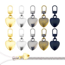 Pack of 10 zip pendants, zip replacement, zip zip, jacket, removable pull, spare parts, removable slider replacement, metal zips for jackets/jeans/suitcases